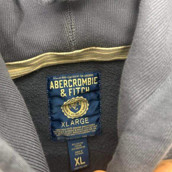 Abercrombie & Fitch Thick Navy Fleece Hoodie Men’s XL High Quality - Picture 3 of 5